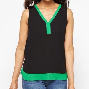 41 Hawthorn Colorful Sleeveless Blouse navy and green women XL Stitch fix top